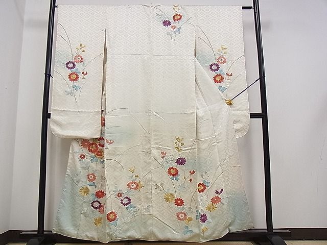 平和屋着物■豪華振袖　刺繍　草花文　逸品　DAAB0793ud
