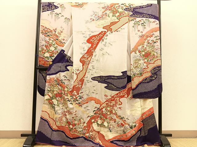 平和屋着物■豪華振袖　鴛鴦花文　金彩　正絹　逸品　BAAM3852cw