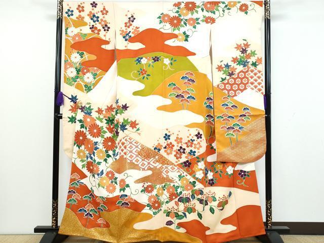平和屋着物■豪華振袖　花唐草文　金彩　正絹　逸品　CAAK4895fb