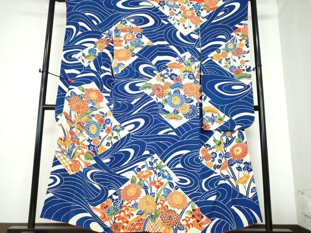 平和屋着物■豪華振袖　松皮菱花鳥文　正絹　逸品　DAAK5026ar