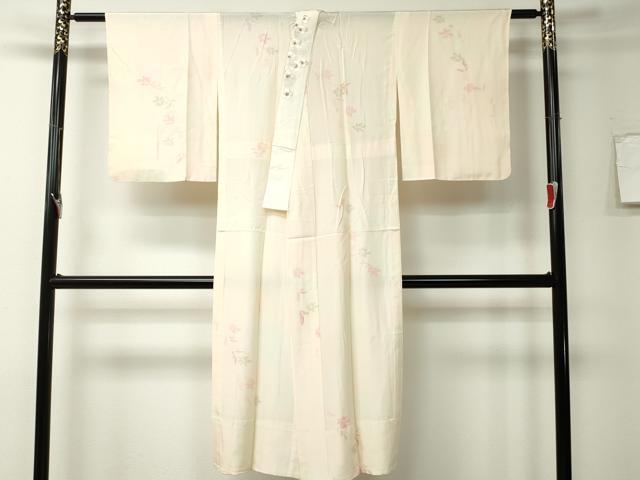 平和屋着物■長襦袢　無双仕立て　枝花文　暈し染め　半衿刺繍　正絹　逸品　CAAJ4543ev