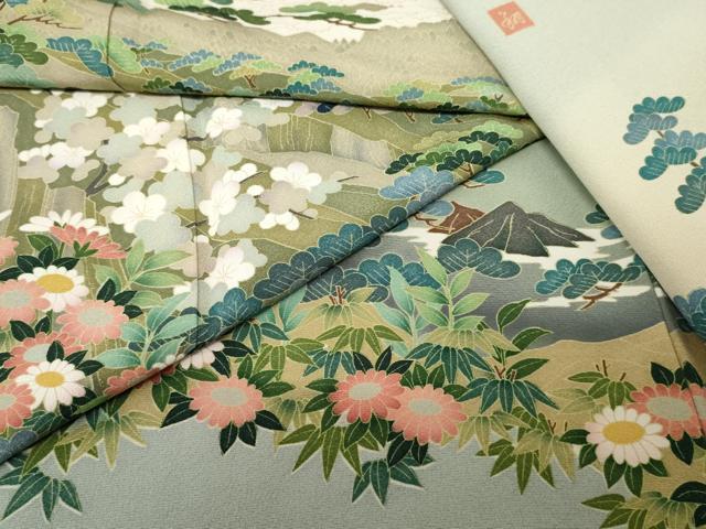 平和屋着物■豪華色留袖　作家物　風景松文　暈し染め　正絹　逸品　AAAN0529cs