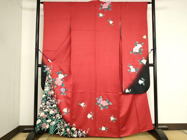 平和屋着物■豪華振袖　草花文　暈し染め　金彩　正絹　逸品　DAAI5789op