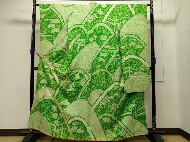 平和屋着物■豪華振袖　駒刺繍　絞り　遠山花文　正絹　逸品　CAAI5173dy