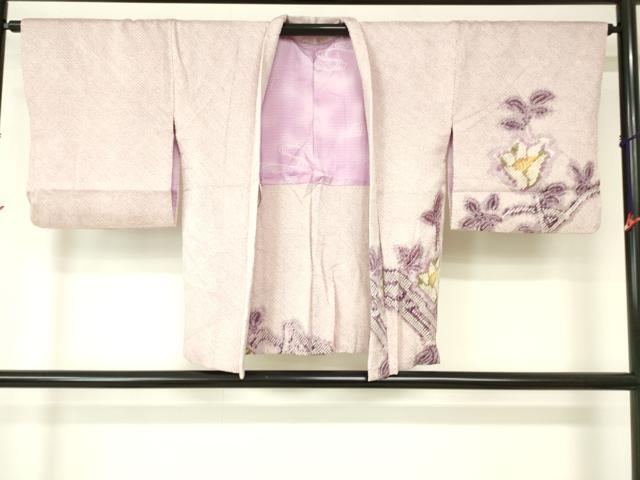 平和屋着物■羽織　総絞り　草花文　正絹　逸品　DAAK9109cm