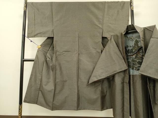 平和屋着物●男性　紬　アンサンブル　亀甲柄　正絹　逸品　DAAJ6870fe