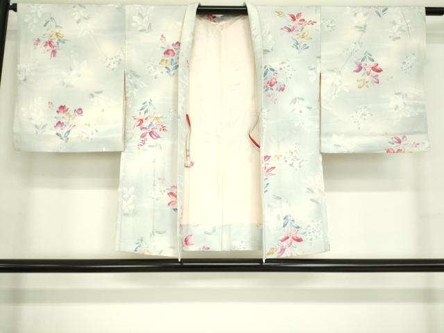 平和屋着物■羽織　草花文　正絹　逸品　DAAK9139cm