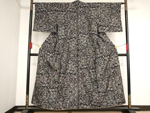 平和屋着物■本場大島紬　7マルキ　舞花尽くし　正絹　逸品　AAAN8788bw