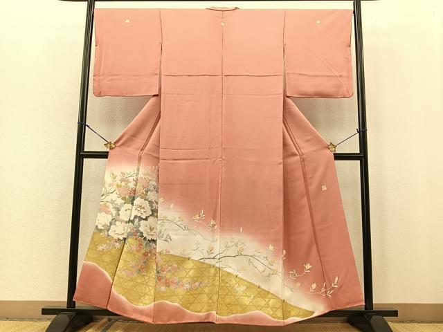 平和屋着物■豪華色留袖　作家物　友禅　籬花文　金彩　正絹　逸品　BAAK9542yc