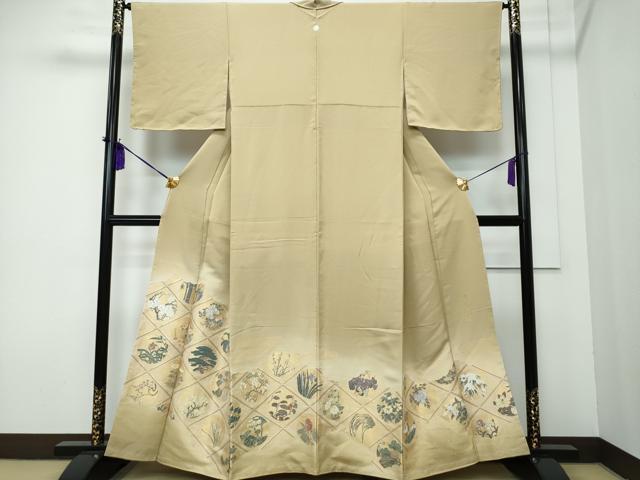 平和屋着物●豪華色留袖　作家物　寿光織　草花丸文　金糸　　逸品　CAAI1728vf