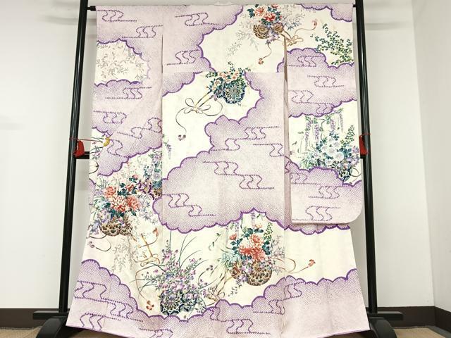 平和屋着物■豪華振袖　絞り　花車文　金彩　正絹　逸品　AAAM6629oa