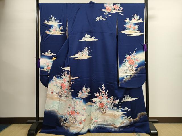 平和屋着物■豪華振袖　花車文　暈し染め　金銀彩　正絹　逸品　CAAI5586dy