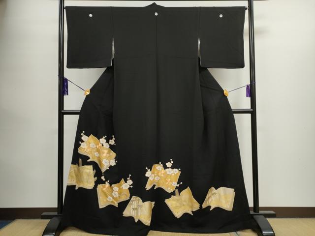 平和屋着物■豪華黒留袖　駒刺繍　冊子　松竹梅　金彩　正絹　逸品　CAAI5574dy