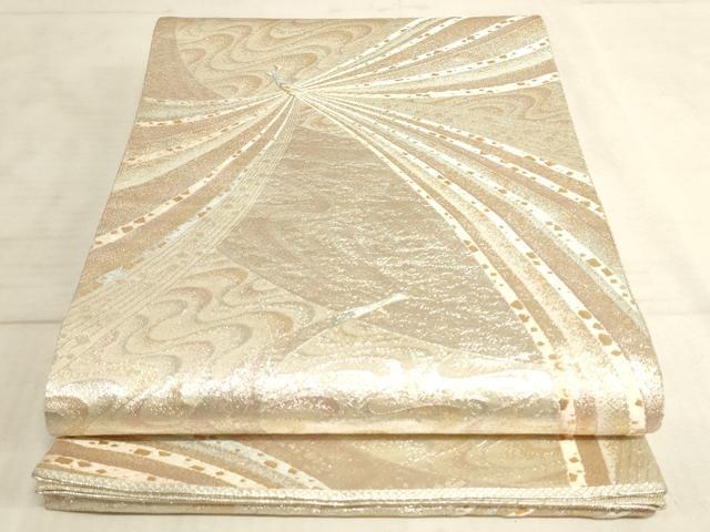 平和屋着物◎佐賀錦　六通柄袋帯　流水孔雀文　金銀糸　正絹　逸品　AAAN6887pf