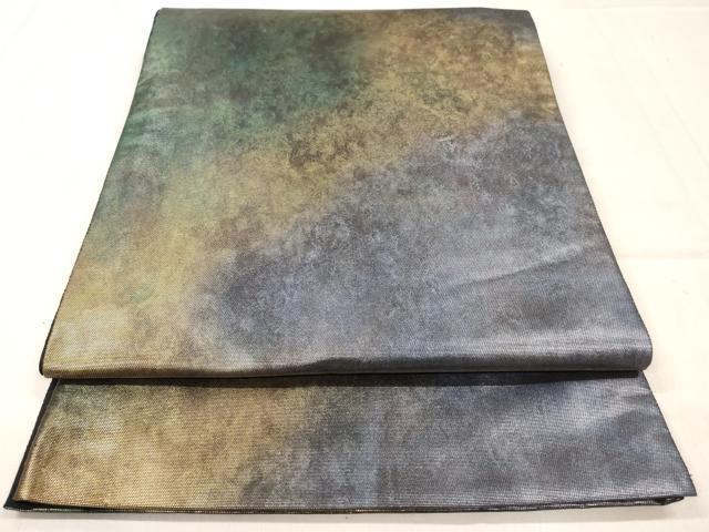 平和屋着物◎六通柄袋帯　霞文　引箔　正絹　逸品　AAAN0077ex