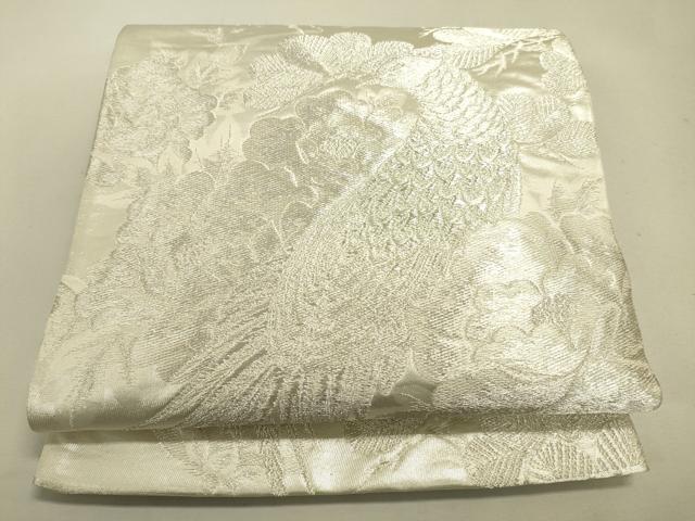 平和屋着物◎六通柄袋帯　鳳凰花文　銀糸　正絹　逸品　DAAK2055zy