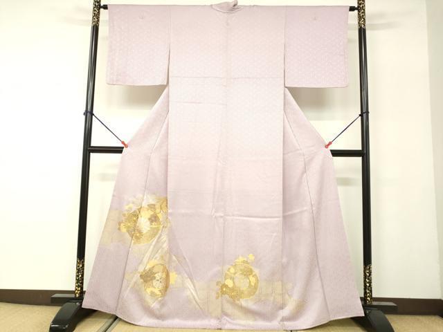平和屋着物●豪華色留袖　駒刺繍　源氏車花蝶文　金彩　正絹　逸品　DAAJ5649du