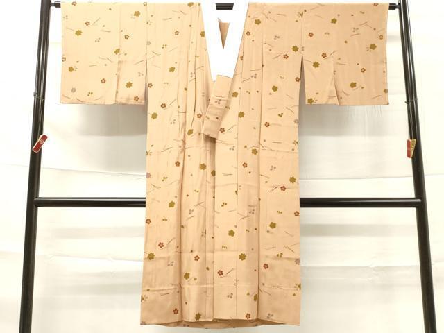 平和屋着物■長襦袢　無双仕立て　松葉散らし花文　金彩　正絹　逸品　DAAJ4942tw