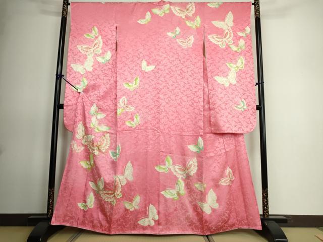平和屋着物■豪華振袖　駒刺繍　舞蝶文　金彩　正絹　逸品　DAAJ3293cf
