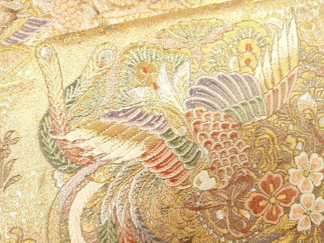 ♦︎きもの結♦︎金華山織　両面六通柄袋帯　正倉院吉祥文　正絹♦︎23 ♦︎きもの結♦︎金華山織 両面六通柄袋帯 正倉院吉祥