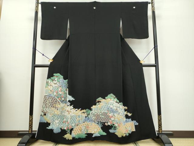平和屋着物■豪華黒留袖　花籬文　正絹　逸品　DAAJ2458ud