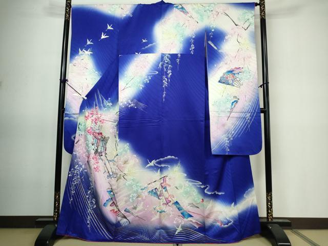 平和屋着物■豪華振袖　御所車花文　暈し染め　金彩　正絹　逸品　DAAJ3389cf