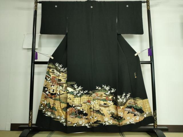 平和屋着物●豪華黒留袖　作家物　螺鈿　金煌の華　京物語　金彩　正絹　逸品　DAAJ1525ic