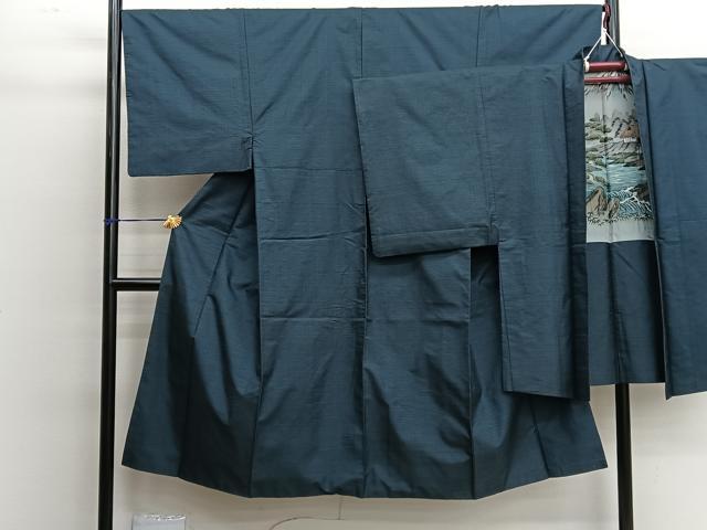 平和屋着物●男性　本場大島紬　120亀甲　アンサンブル　正絹　逸品　BAAM7879pm
