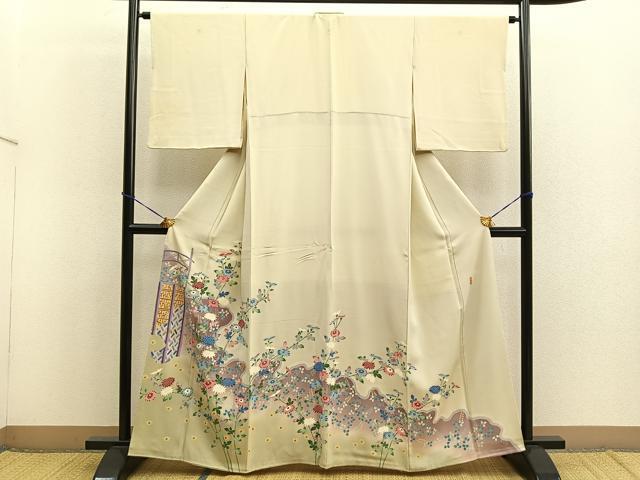 平和屋着物■豪華色留袖　友禅　作家物　草花文　暈し染め　正絹　逸品　BAAM9201me