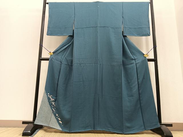 平和屋着物■豪華色留袖　絞り　刺繍　中村彰男作　花唐草文　金糸　正絹　逸品　BAAM9600xa
