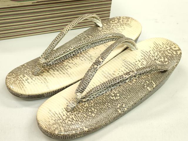 平和屋着物●和装小物　和装草履　トカゲ革　逸品　未使用　CAAJ1720ju