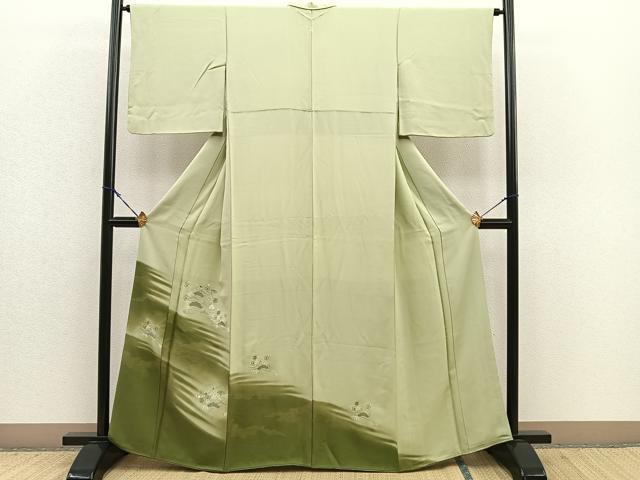 平和屋着物■豪華色留袖　刺繍　扇面春秋文　暈し染め　金銀糸　正絹　逸品　BAAM5523yt