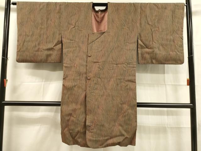 平和屋着物■道行コート　流水間道　ロング丈　正絹　逸品　DAAK9347cm