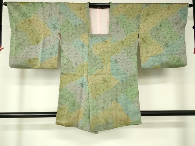 平和屋着物■道行コート　唐草文　正絹　逸品　DAAK9478cm