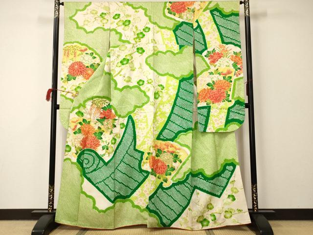 平和屋着物■豪華振袖　駒刺繍　絞り　絵巻文　金彩　正絹　逸品　AAAN5323iu