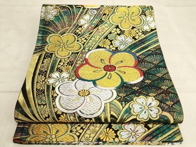 平和屋着物●六通柄袋帯　舞花文　金銀糸　正絹　逸品　AAAO8930pf