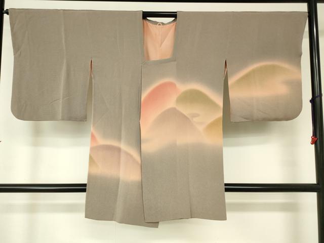 平和屋着物■道行コート　遠山文　暈し染め　鬼しぼ縮緬　正絹　逸品　DAAK9460cm