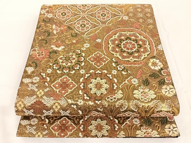 平和屋着物◎六通柄袋帯　絢匠割付文　本金箔　正絹　逸品　AAAN3307wt