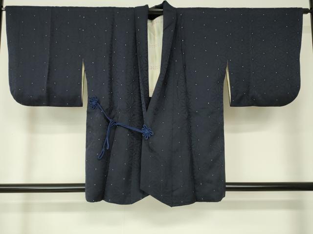 平和屋着物■道中着　麻の葉文様　正絹　逸品　DAAK9487cm