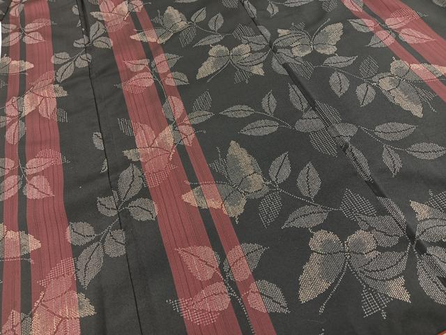 平和屋着物■本場大島紬　舞蝶草葉間道　正絹　逸品　BAAM8452sa