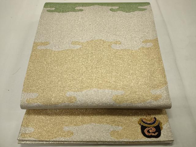 平和屋着物■六通柄袋帯　綴れ　工霞文　金銀糸　正絹　逸品　CAAL2809in