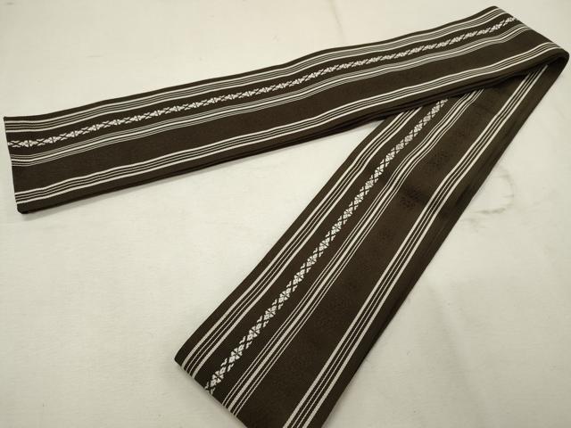 平和屋着物■男性　本場筑前博多織　角帯　献上柄　正絹　逸品　CAAL2872in
