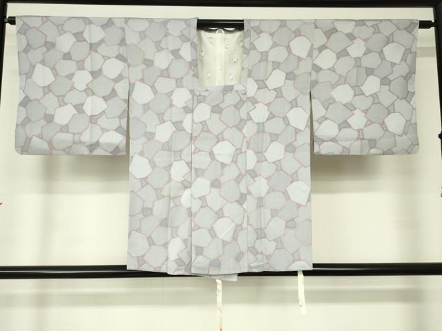 平和屋着物■道行コート　抽象草花文　正絹　逸品　DAAK9462cm