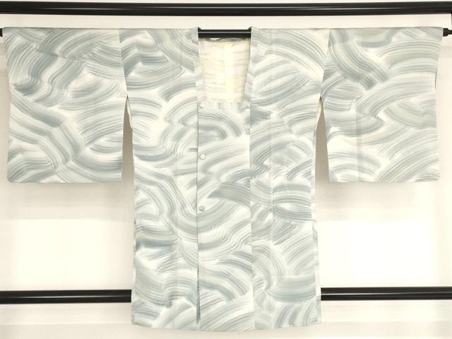 平和屋着物■道行コート　作家物　流水文　正絹　逸品　AAAN7292bw