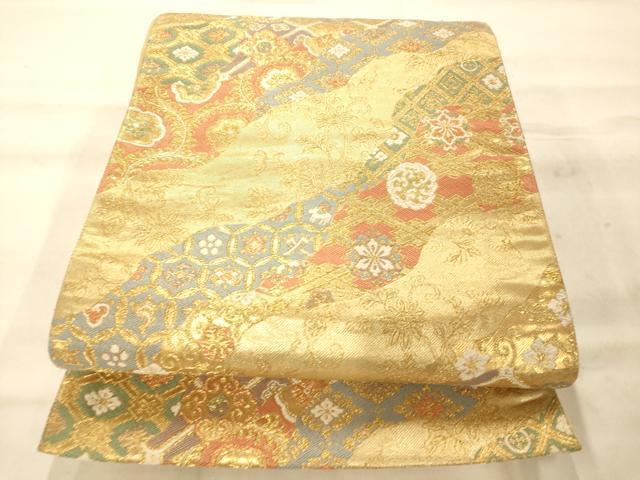 平和屋着物◎六通柄袋帯　唐織　能衣華紋　金糸　正絹　逸品　AAAN5245fw