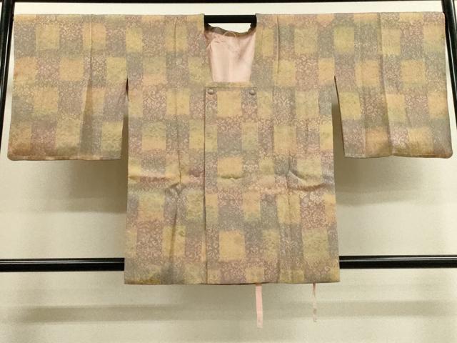平和屋着物■道行コート　ふくれ織　正倉院文様　暈し染め　反端付き　正絹　逸品　未使用　CAAL4056dy