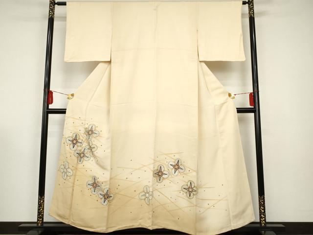 平和屋着物●豪華色留袖　駒刺繍　舞花文　暈し染め　正絹　逸品　AAAO5369cs