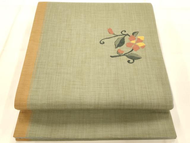 平和屋着物◎太鼓柄袋帯　枝花文　正絹　逸品　未使用　AAAO1087fw