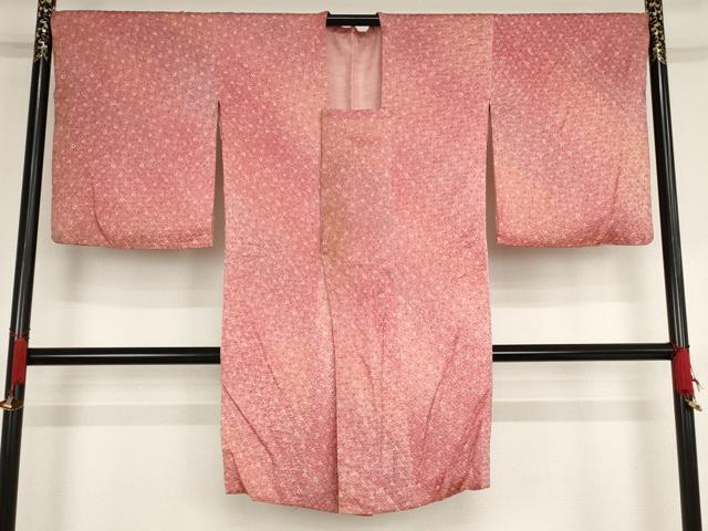 平和屋着物■道行コート　総絞り　鹿の子菱文　ロング丈　正絹　逸品　AAAN3924bw