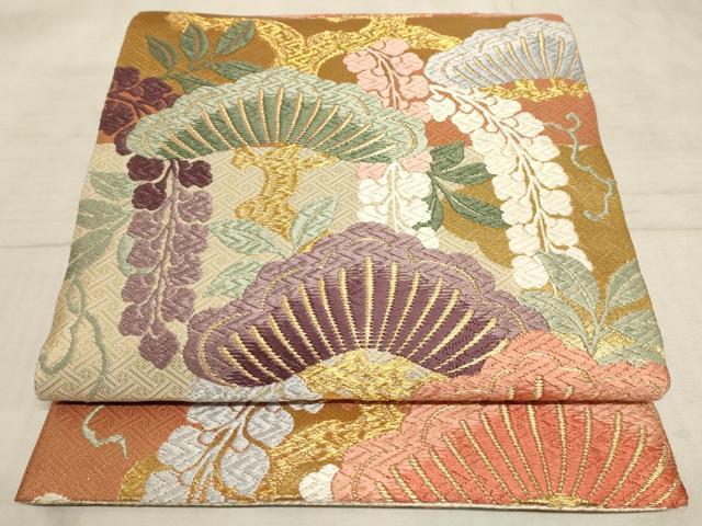 平和屋着物◎佐賀錦 六通柄袋帯 雲取松藤文 正絹 逸品